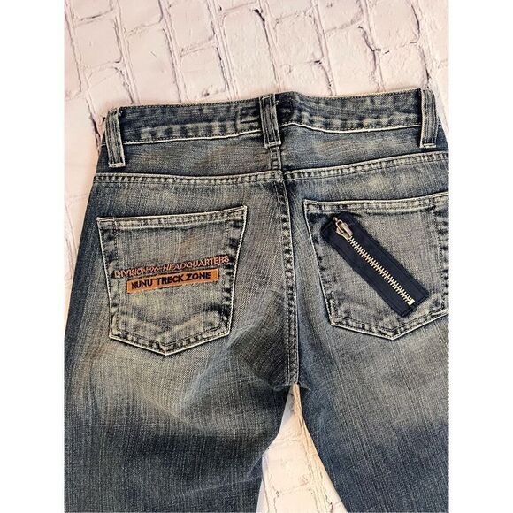 Dolce & Gabbana Women IT 26 Big Multi Zipper Logo Bootcut Jeans Artsy Streetwear - Picture 5 of 8